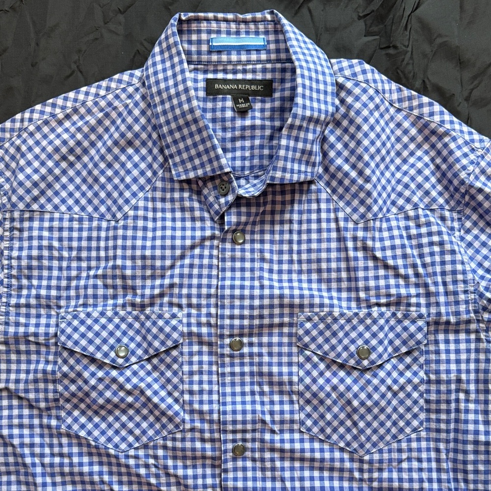 Men’s Banana Republic Men's Blue Gingham Shirt
